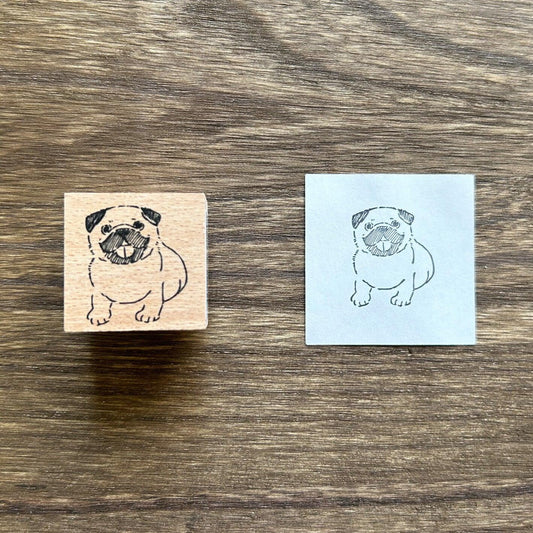 Adorable Pug Wooden Stamp | Planner and Journal Accessory for Dog Lovers - P for Pawsome