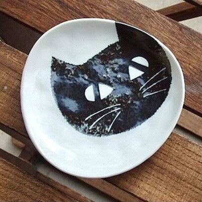 Mitsumeru Cat Plate - Adorable &amp; Versatile | Japanese Minoyaki Ceramic - P for Pawsome