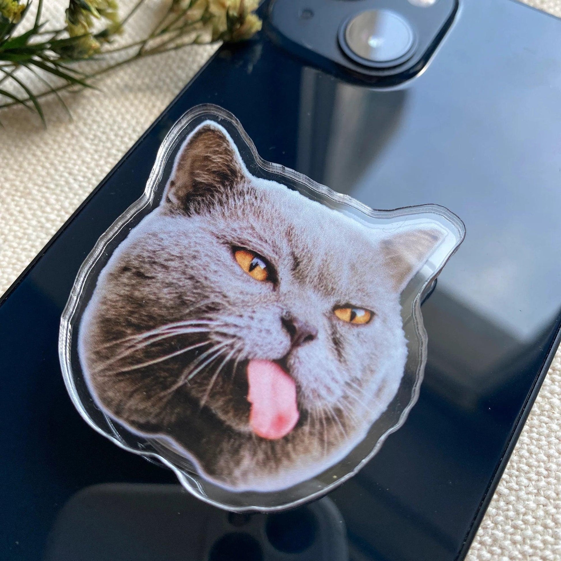 Custom Photo Phone Grip, Custom Pet Phone Grip & Stand - Perfect for Pet Lovers - P for Pawsome