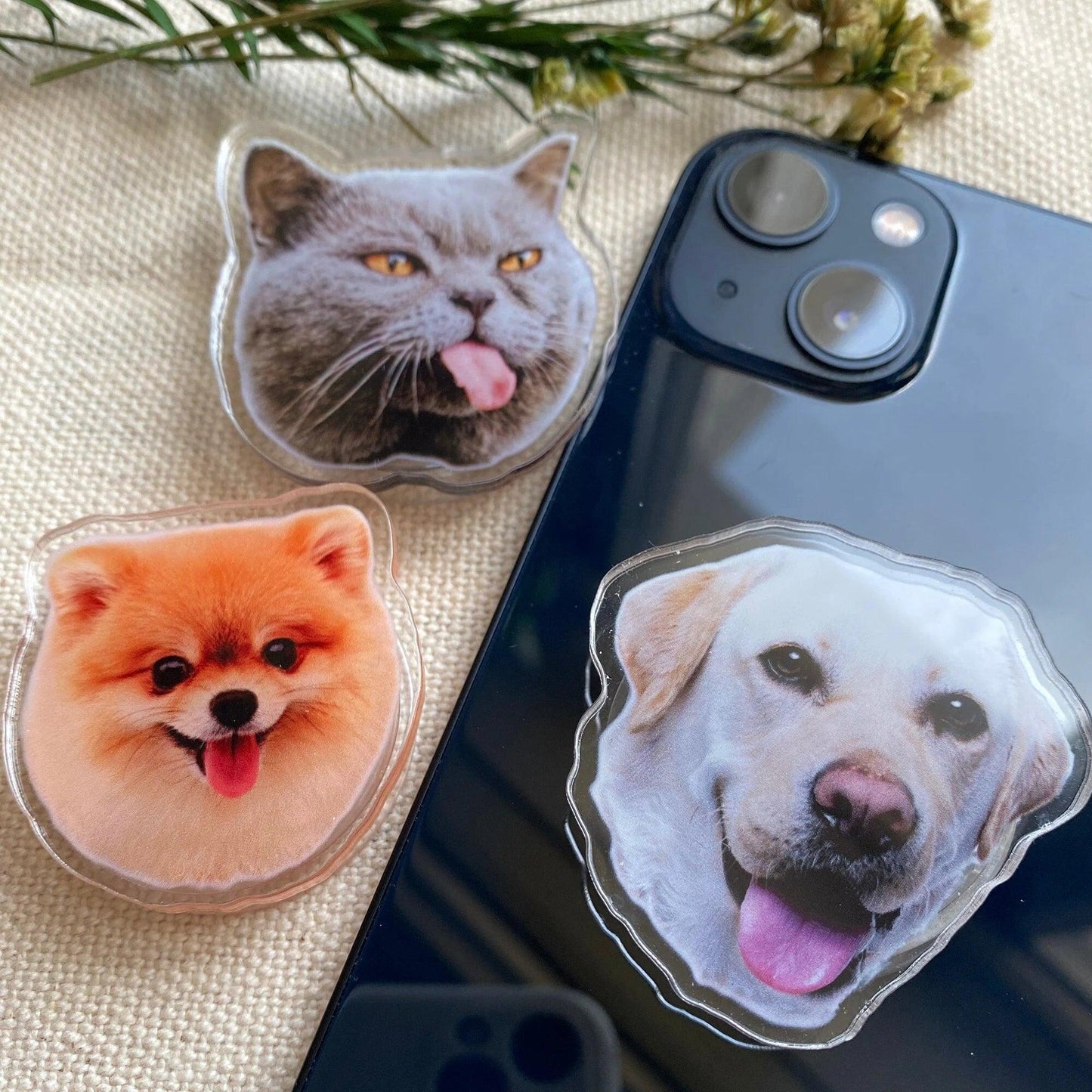 Custom Photo Phone Grip, Custom Pet Phone Grip & Stand - Perfect for Pet Lovers - P for Pawsome